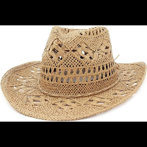EOZY Men & Women\'s Summer Cowboy Cowgirl Straw Hat Hollow Out Woven main image 6